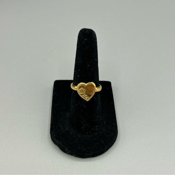 Kids Gold Tone Heart Ring Adjustable Tested Magnetic - Picture 3 of 9